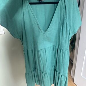 Universal Thread Teal V-Neck linen dress M